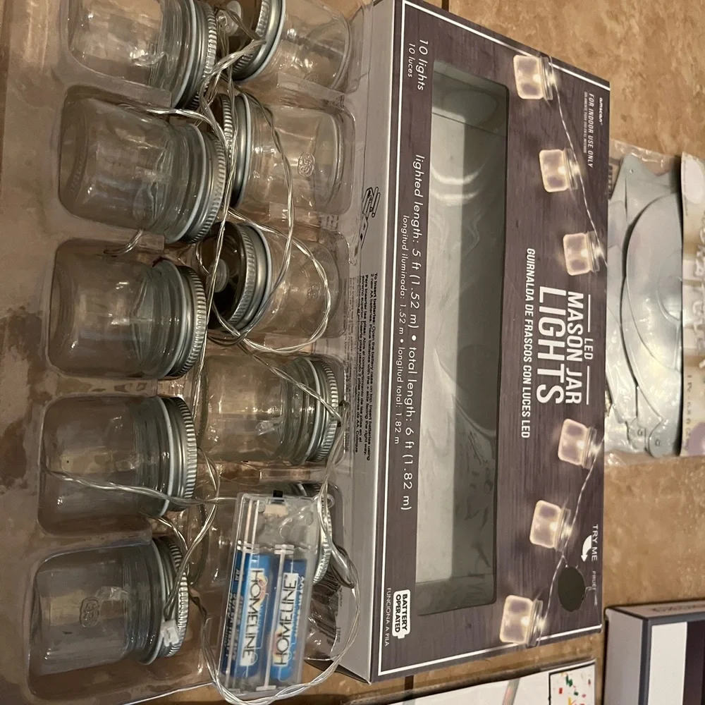 2 5 foot lighted mason jar lights battery operated